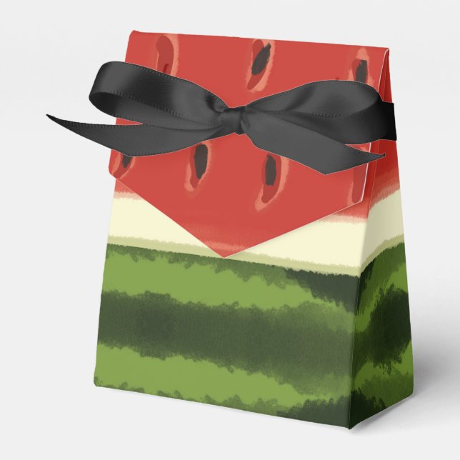 Caixa de Favor de Tenda de Melancia Aguarela Verme (Frente)