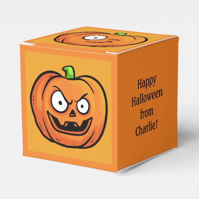 Caixa de favor de texto personalizado do Halloween (Frente)