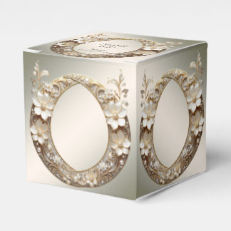 Caixa de Favor Decorativa Branca Floral