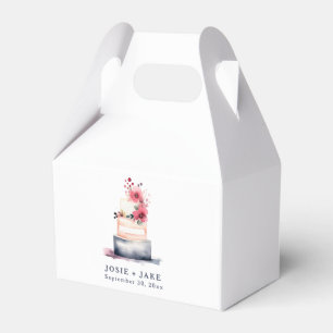 Caixa de favor do bolo de casamento de cor pastel