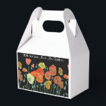 Caixa de Favor do Bolo de Casamento Floral Laranja<br><div class="desc">Laranja Papoila em flores Florais pretas Caixas de Bolo de Casamento. Projetado a partir de uma das minhas pinturas aquáticas.</div>