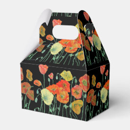 Caixa de Favor do Bolo de Casamento Floral Laranja