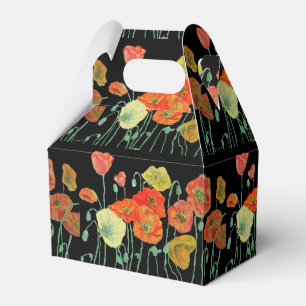 Caixa de Favor do Bolo de Casamento Floral Laranja