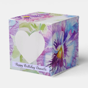 Caixa de Favor do Bolo de Flor de Flor Roxo
