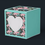 Caixa de Favor do Bolo do Partido do Bolo do Rosa<br><div class="desc">Caixas De Favor Do Bolo Do Fio Floral Do Rosa De Aqua Rosa chique. Projetado a partir de uma das minhas pinturas aquáticas.</div>