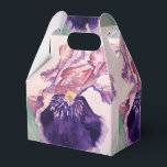 Caixa de Favor do Bolo Floral de Birthday Roxo bon<br><div class="desc">Flores Florais bonito de Iris Azuis Boxes de Casamento/Bolo de Aniversário Caixas de Favor,  com nome totalmente personalizável. Projetado a partir de uma das minhas pinturas aquáticas.</div>
