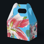 Caixa de Favor do Bolo Vermelho Rosa Lily Floral B<br><div class="desc">Lily Floral,  bonito,  rosa,  Floral Floral,  Caixas de Favor de Bolo de Casamento,  com nome totalmente personalizável. Projetado a partir de uma das minhas pinturas aquáticas.</div>