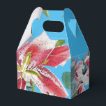 Caixa de Favor do Bolo Vermelho Rosa Lily Floral B<br><div class="desc">Lily Floral,  bonito,  rosa,  Floral Floral,  Caixas de Favor de Bolo de Casamento,  com nome totalmente personalizável. Projetado a partir de uma das minhas pinturas aquáticas.</div>