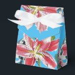 Caixa de Favor do Bolo Vermelho Rosa Lily Floral B<br><div class="desc">Lily Floral,  bonito,  rosa,  Floral Floral,  Caixas de Favor de Bolo de Casamento,  com nome totalmente personalizável. Projetado a partir de uma das minhas pinturas aquáticas.</div>