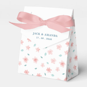Caixa de Favor do Casamento Chic Floral Rosa Peque