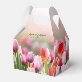 Caixa de Favor do Casamento de Tulip Florals Color