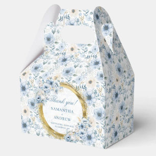 Caixa de Favor do Casamento Dourado Azul de Boho P