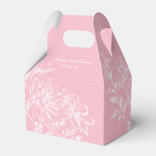 Caixa de Favor do Casamento Floral Elegante Rosa E