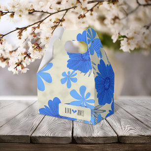 Caixa de Favor do Casamento Floral Romântico Azul
