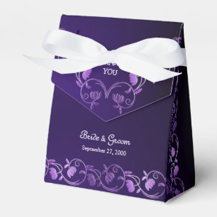 Caixa de Favor do Casamento Floral Roxo