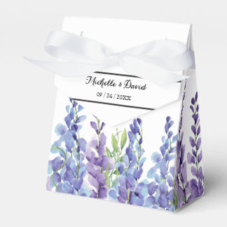 Caixa de Favor do Casamento Floral Violeta Roxo El