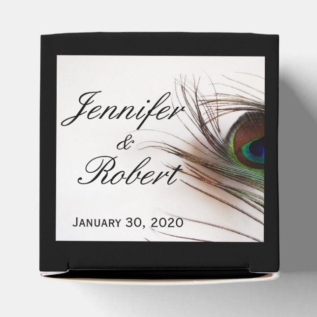 Caixa de Favor do Casamento Pacock Feather (Topo)