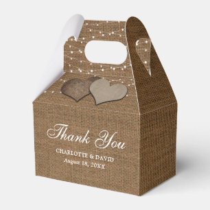 Caixa de Favor do Casamento Rustic Country Vintage