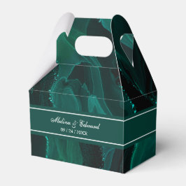 Caixa de Favor do Casamento Verde Elegante
