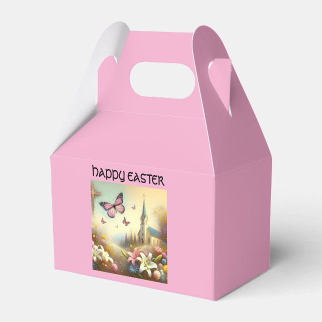 Caixa de favor do felz pascoa rosa (Frente)