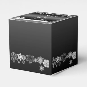 Caixa de Favor do Floco de Neve Preto e Branco