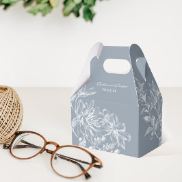 Caixa de Favor do Floral Branco e Azul-poeirento E