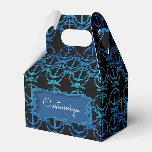 Caixa de Favor do Motif Gable Anchor Azul Náutico (Frente)