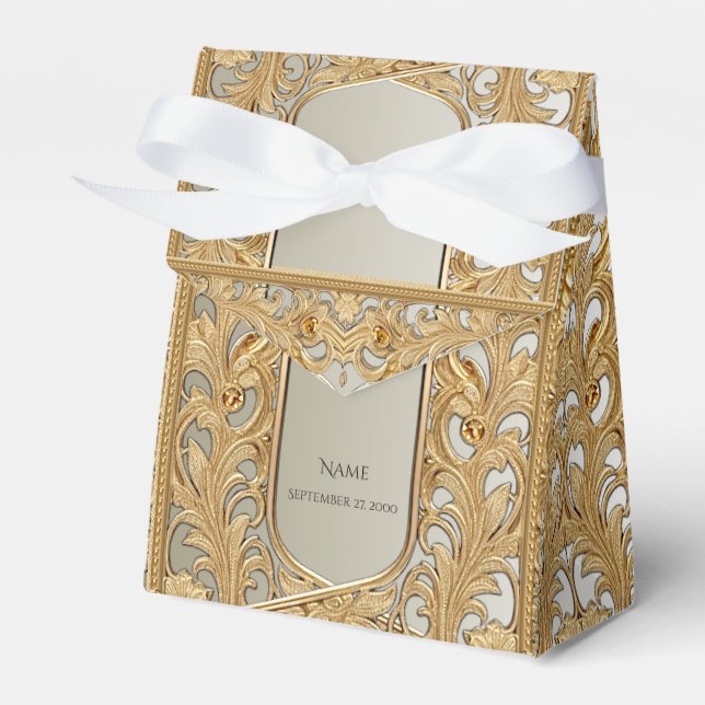 Caixa de Favor do Ornamentado Dourado Moderno (Frente)