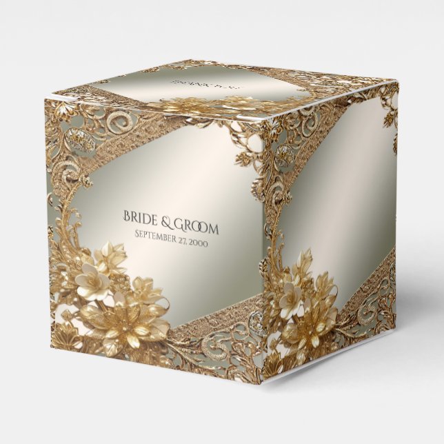 Caixa de Favor do Ornamentado Dourado Moderno (Frente)