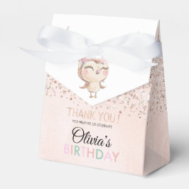 Caixa de Favor do Partido Peachy Owl Faux Glitter