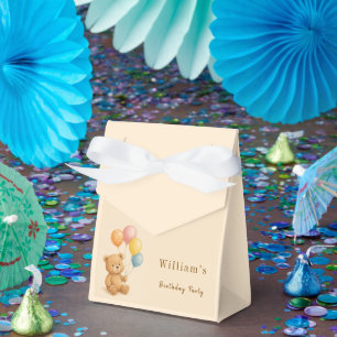 Caixa de Favor do Urso de Teddy com Balões de Past