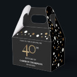 Caixa de Favor Dourada de Confetti Black aniversár<br><div class="desc">Celebre um aniversário de marco em estilo com nossa Dourada caixa de favoritos do Confetti Black aniversário de 40 anos! Este design chic e clássico apresenta uma sofisticada combinação de ouro, preto e branco, definindo o tom perfeito para uma fabulosa celebração de aniversário de 40 anos. Personalize e personalize esta...</div>