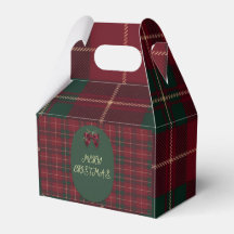 Caixa de Favor Elegante de Xadrez Tártan para o Na