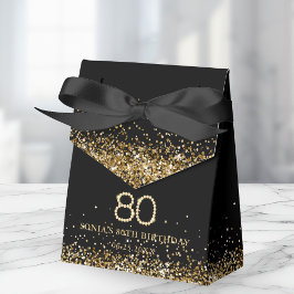 Caixa de Favor Elegante Ouro Diamantes 80º Anivers