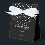 Caixa de Favor elegante preta e branca<br><div class="desc">pérolas chiques e caligrafia branca na Caixa de Favor preta.</div>