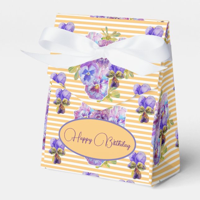 Caixa de Favor Floral com Banho Amarelo chique (Frente)