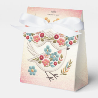 Caixa de Favor Floral de Ave Branca