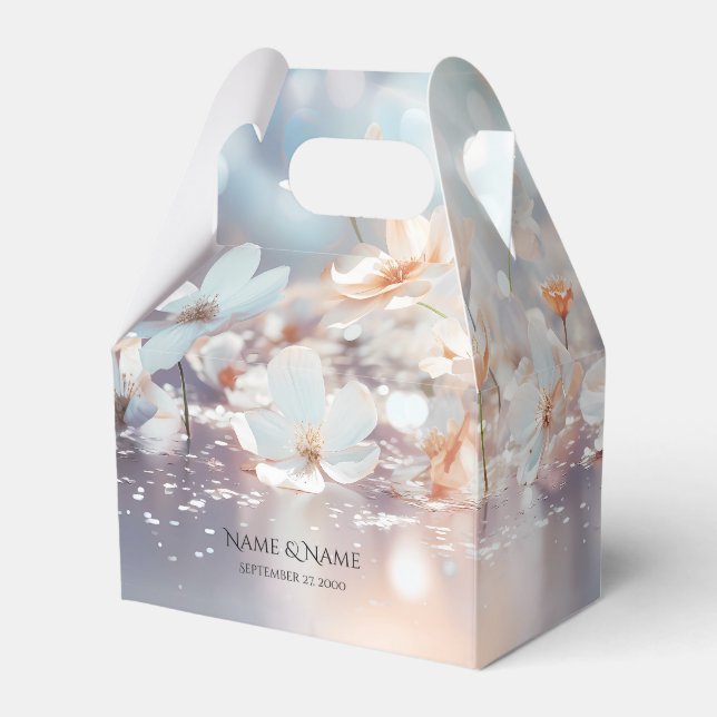 Caixa de Favor Floral de Pêssego Branco (Frente)