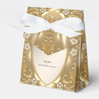 Caixa de Favor Floral do Ornamentado Dourado