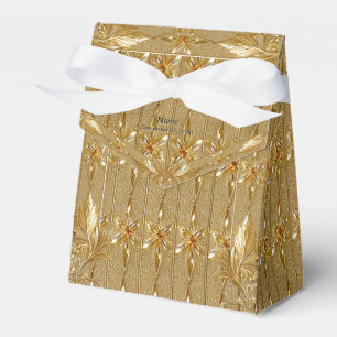 Caixa de Favor Floral do Ornamentado Preto Dourado