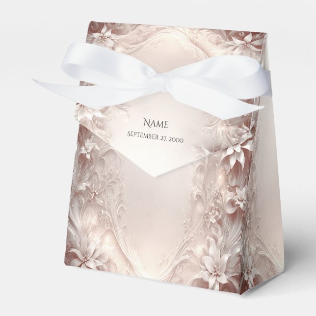 Caixa de Favor Floral Marfim Branco (Frente)