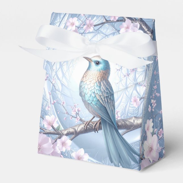 Caixa de Favor Floral Pássaro Azul (Frente)