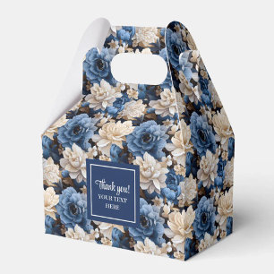 Caixa de Favor Floral Personalizada com Flores Azu