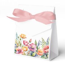 Caixa de Favor Floral Personalizada com Laço