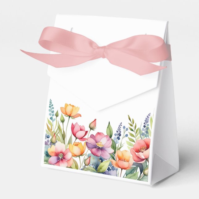 Caixa de Favor Floral Personalizada com Laço (Frente)