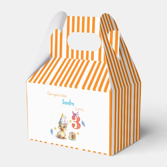 Caixa de Favor Gable Frango Fofo Bolo Listra Laran (Frente)