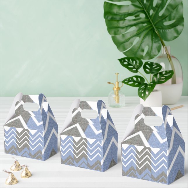 Caixa de Favor Gable Marrom Azul e Branco (Múltiplo)