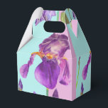 Caixa de Favor Iris Wedding Cake Flores Roxas Aqua<br><div class="desc">Caixas de Favor de Bolo de Casamento Iris,  Totalmente Personalizáveis. Projetado a partir de uma de minhas pinturas em aquarela.</div>