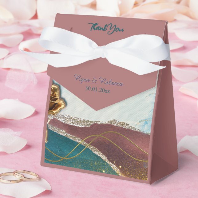 Caixa de Favor Navy Prata Dourado (Casamento)