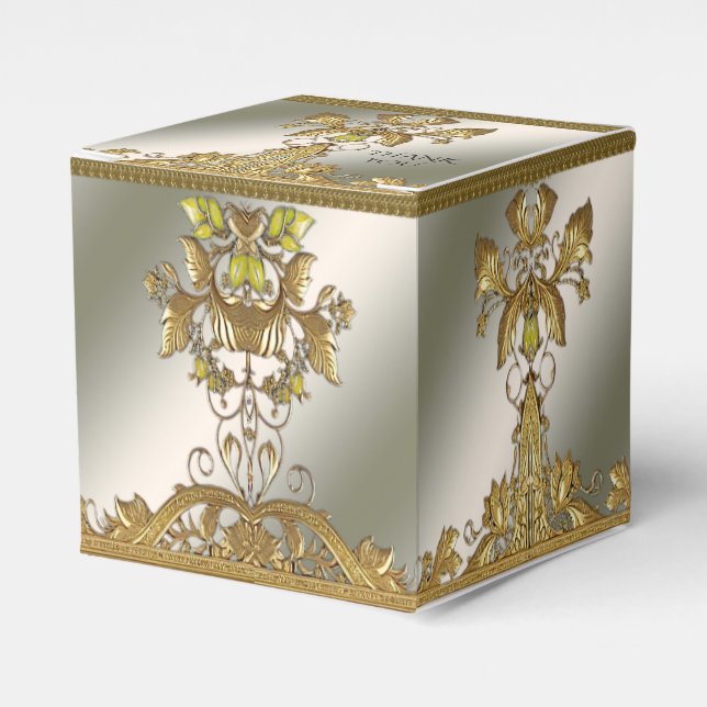 Caixa de Favor Oral Decorativa Dourada Elegante (Frente)